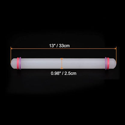 HARFINGTON 2pcs Fondant Rolling Pin 13 Inch x 0.98 Inch Adjustable Guide Rings Non-Stick PP Plastic Fondant Roller Dough Roller Kitchen Decorating Tools for Cookie Pastry Pizza Clay