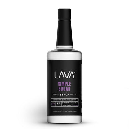 LAVA Premium Simple Syrup, 33.8oz (1-Liter) Made with 100% Sugar, No Artificial Sweeteners, Flavors, or Colors, 33.8oz (1-Liter, 1-Pack)
