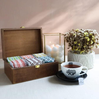 Octavius Tea Gift Set - Assorted Black & Green Tea Bags in Wooden Box | 6 Flavors, 90 Count | Premium Tea Sampler for Women & Men | Wellness Gift, Holiday, Birthday, Office, Corporate Gifting