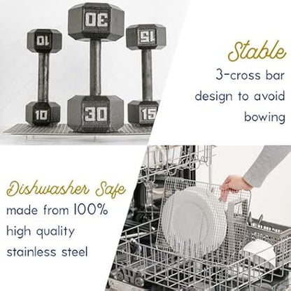 Ultra Cuisine Heavy Duty 100% Stainless Steel Cooling Rack for Cooking and Baking - Baking Rack & Wire Cooling Rack - Fits Quarter and Jelly Roll Sheet Pans - 8.5''x 12'' & 10''x 14.75''
