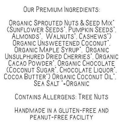 Lark Ellen Farm Cacao Cherry Grain-Free Granola Clusters, Organic Vegan Nut and Seed Mix, Gluten-Free Crunchy Bites for Snack, Breakfast, or Yogurt, 8 oz, 6 pack
