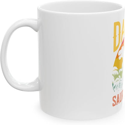 11 OZ Novelty Coffee Mugs - Christmas Gift (Daddy Saurus Rex Theme)