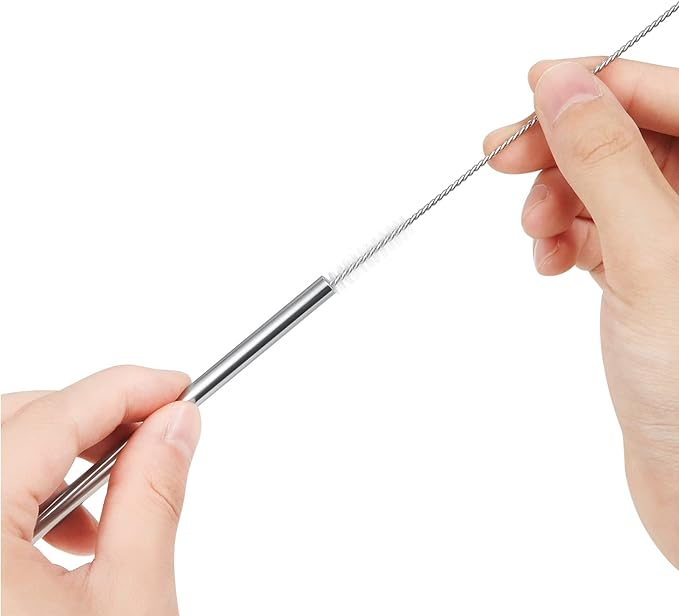 wholesale 25 Piece Set Stainless Steel Straws Ultra Long 10.5 Inch Drinking Metal Straws Reusable Drinking Straws for 20 30 OZ (10 Straight | 10 Bent | 5 Brushes)