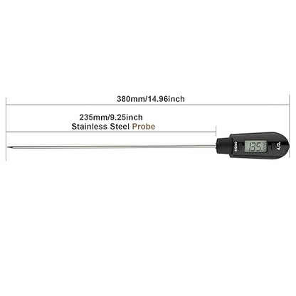 Efeng Digital Meat Thermometer Candy Thermometer Spatula Thermometerwith Pot Clip & 9" Probe – Fast Instant Read Digital Food Thermometer for Candy Chocolate Jam Meat, BPA Free Silicon Frying