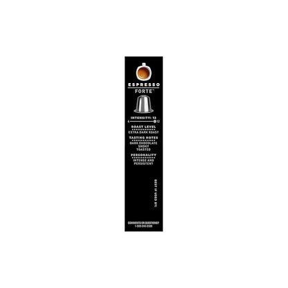 Segafredo Zanetti Espresso Capsules – Aluminum Pods for Nespresso Original Machines – Extra Dark Roast Premium Espresso with a Bold Aroma – Smoky, Intensity 12 – Forte, 10 Count