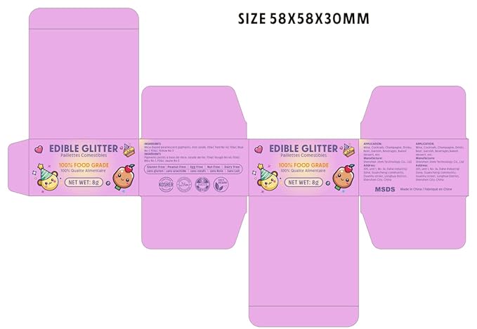 Nomeca Edible Glitter for Drinks Cakes, 8 grams Food Grade Luster Dust Sprinkles Glitter for Cake Decorations, DIY Cocktails, Beverages & Cake Decorating, Dessert Cake Topper (7-Shimmer Gold)