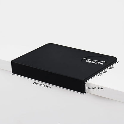Espresso Tamping Mat, Silicone Coffee Tamper Mat with Corner Edge Tamp Support Station for Countertop, Barista Tools, Espresso Accessories, Black