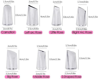 Hendiy 7Pieces/set Cake Decorating Tips Set Cream Icing Piping Fondant Rose Nozzle Pastry Tools Fondant Decorating Tools