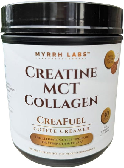 CreaFuel Creatine Collagen MCT Coconut Coffee Creamer Powder Sugar Free Keto and Paleo Friendly Supplement for Muscle Energy Brain Health Skin and Joint Support 30 Servings