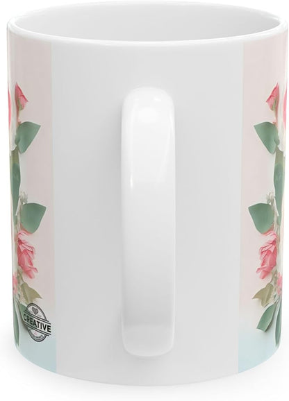 11 OZ Novelty Coffee Mugs - Christmas Gift (Rose Flower Theme)