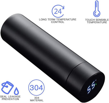Water Bottle with LED Temperature Display,Double Walled Vacuum Insulated Water Bottle,Stainless Steel Sports AutomotiveTravel Mug,BPA-free Leak Proof Keep Cold and Keep Warm 12H