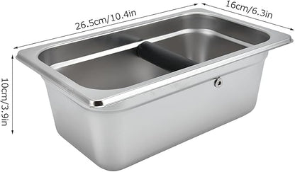Yosoo Coffee Knock Box, Large Coffee Knock Box Stainless Steel Coffee Grounds Container Bucket Waste Bin(01)