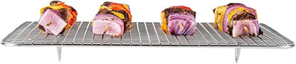 Restaurantware Met Lux 8.5 x 12 Inch Wire Baking Rack 1 Heavy-Duty Oven Wire Rack - Fits Quarter Size Sheet Pan Dishwashable Stainless Steel Cooling Rack Elevated Feet Oven-Ready Up To 575F