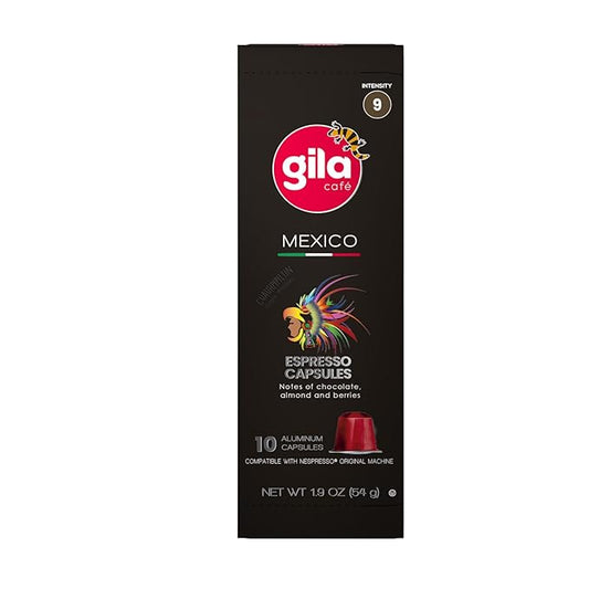 GILA Cafe Mexico aluminun coffee capsules compatible with Nespresso Original Machines Pack (6 pack x 10), 60 count
