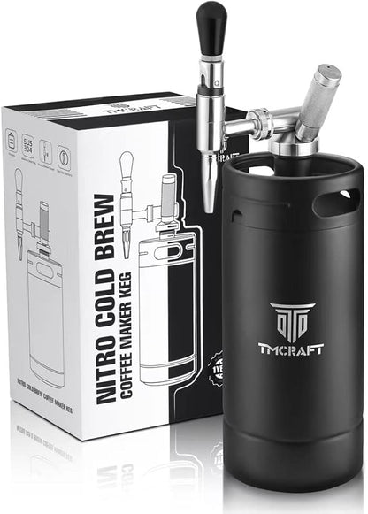TMCRAFT 128oz Nitro Cold Brew Coffee Maker, Home Brew Coffee Keg with Stainless Steel Stout Creamer Faucet & Pressure Relieving Valve