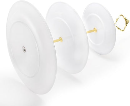 Goaste 3 Pack Tiered Cupcake Stand, Plastic Cupcake Stand Tower, 3 Tier Round Shape Dessert Serving Tray, White Cookie Candy Buffet Stand for Tea Party, Baby Shower, Wedding, Birthday, Christmas