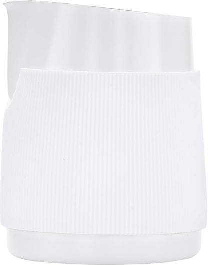 Normcore Handleless Milk Pitcher with Round Spout, Espresso Steaming Pitcher, 18/8 Stainless Steel Milk Frothing Jug, Coffee Cappuccino Latte Art Barista Cup, Non-stick coating White - 20.3oz / 600ml