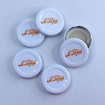 Le Parfait Bottles French Glass Milk Bottle with 48mm Printed Logo Airtight Metal Twist Cap | Used for Smoothie, Water Bottle, Preserved Tomato Sauce & other Soups| 32oz (Pack of 6) 1 Liter