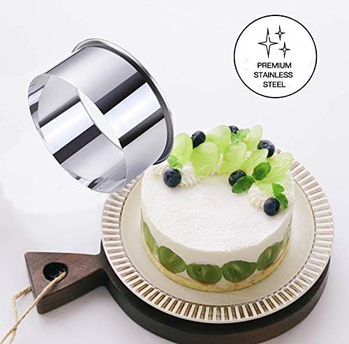7 Pieces Stainless Steel Cookie Cutter Set Biscuit Plain Edge Round Cutters Sizes Shape Molds Ranging from 2-4.3 Inches