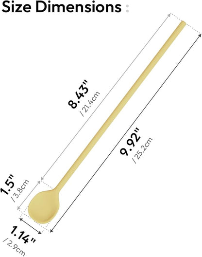 carrotez 9.9" Silicone coffee stirrer, Long Reusable Coffee Spoon for Iced Tea, Multipurpose Beverage Stirring Spoon - Yellow