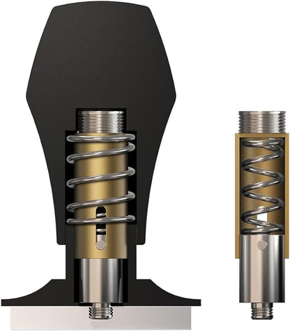 Normcore 45.5mm Spring Loaded Coffee Tamper V4 Fits Flair Pro, Pro 2, 304 Stainless Steel Flat Base, Ergonomic Anodized Aluminum Handle, Black