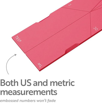 POLYGONS FLAT 3-IN-1 FOLDING MEASURING SPOONS | 2 Spoons with 6 Different Sizes (Pink)