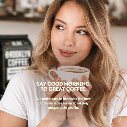 BROOKLYN COFFEE Whole Bean, French Dark Roast (2lb) Silky Smooth, Bold, Balanced - Fresh Bulk Coffee Beans Roasted Weekly in NYC