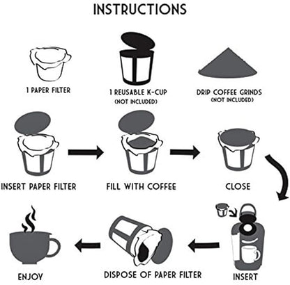 Pro Mael Disposable K Cup Filters, Coffee Filter Paper for Keurig Brewers Single Serve 1.0 and 2.0, Use with Reusable K Cup Pods, Natural Unbleached (200-Count)