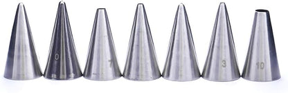 Cake Decorating Set, 7 Pieces Stainless Steel Icing Piping Nozzles Tips Kit - Christmas Holiday Birthday Anniversary Wedding Cupcakes Cakes Cookies Dessert Candy Pastry DIY Making Tools #6