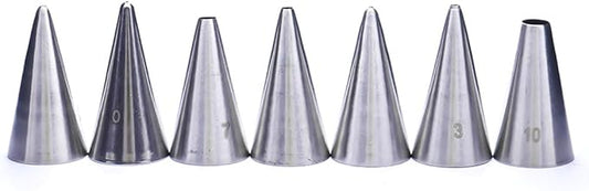 Cake Decorating Set, 7 Pieces Stainless Steel Icing Piping Nozzles Tips Kit - Christmas Holiday Birthday Anniversary Wedding Cupcakes Cakes Cookies Dessert Candy Pastry DIY Making Tools #6