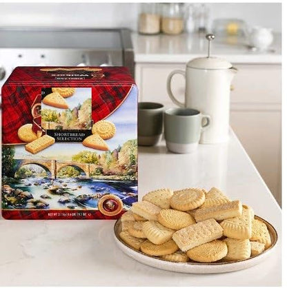 Premium Christmas Shortbread Cookie Selection Gift Tin, 4.6 Pound. Pure Butter Scottish Cookie Holiday Gift For Anyone .Europeen Cookie