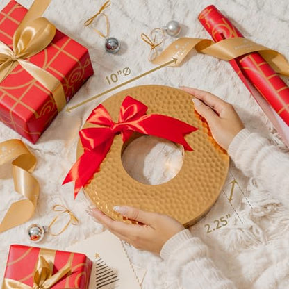 Christmas Chocolate Gift Basket Wreath Tin – Festive Truffle Box for Men Women Families Corporate –Bonnie and Pop