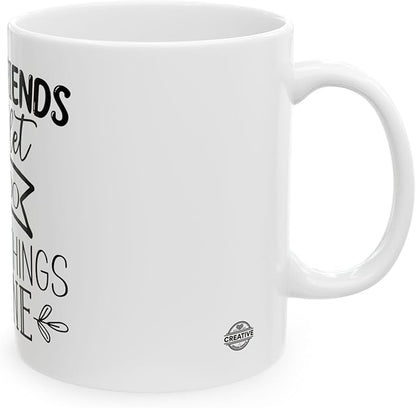 11 OZ Novelty Coffee Mugs - Christmas Gift (Good Friends Theme)