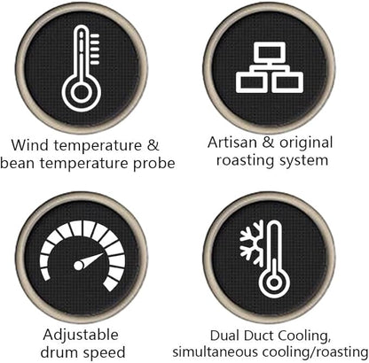 Electric Coffee Bean Roaster Machine, Smokeless Drum Roasting, for Home&Commercial Automatic Baking (B500)
