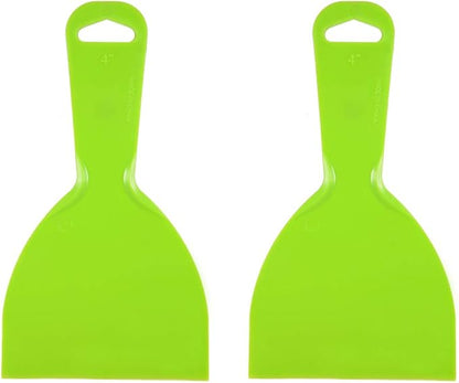 uxcell Putty Scraper 4" Plastic Flexible Putty Knives Disposable Spreader for Taping Drywall Wall Painting Green 2pcs