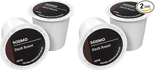 Amazon Brand - Solimo Coffee Pods, Dark Roast, Compatible with Keurig 2.0 K-Cup Brewers, 24 Count (Pack of 2)