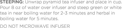 Tea Forte Mariposa Presentation Box Tea Gift Sampler, 20 Count, 2 of Each Variety Individually Wrapped Handcrafted Pyramid Infuser Bags
