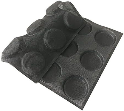 Bluedrop Silicone Hamburger Bread Forms Round Shape Bread Tray Silicone Perforated Silicone Bakery Molds Crusty Bread Bakeware