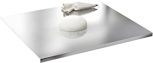 Stainless Steel Cutting Boards for Kitchen,304 Stainless Steel Chopping Boards with Lip and Non-slip silicone pad for Countertop Cutting Meats Fruits,Easy To Clean (19.6 * 19.6 * 0.06inch)