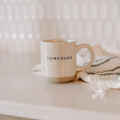 Sweet Water Decor Homebody Stoneware Coffee Mug | Novelty Coffee Mugs | 14oz Stoneware Coffee Cup | Microwave & Dishwasher Safe | Cozy Coffee Mugs for Home | Birthday Gifts for Her