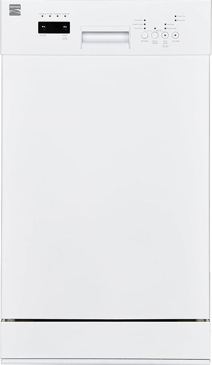 Kenmore 18" Built-in Stainless Steel Tub Dishwasher EasyFlex 3rd, SmartWash, UltraWash Plus, TurboDry, MoreSpace Adjustable Rack, Energy Star Certified, White
