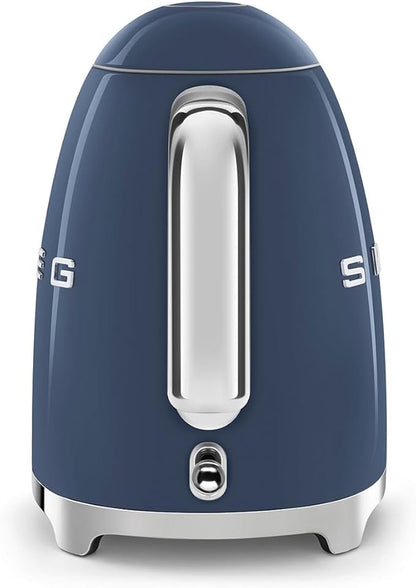 SMEG 50's Retro Style Electric Water Kettle with Automatic Shutoff, Removable Base, and Water Indicator, KLF03NBUS, Navy Blue