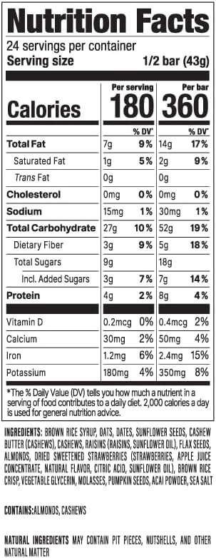 PROBAR - MEAL Bar, Superfruit Slam, Non-GMO, Gluten-Free, Healthy, Plant-Based, Whole-Food Ingredients, Natural Energy (12 Count)