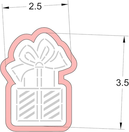 Stacked Present Cookie cutter and stencil set Baking stencils and cutters bundle DIY bakery decorating kit Cookie cutter with stencils Icing stencil and cookie cutter combo (Stacked Present)