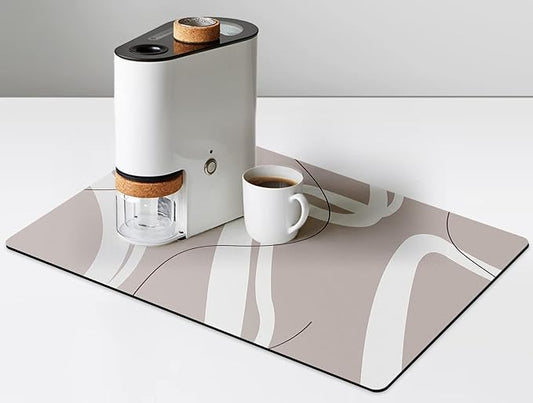 Golener Bar Mat Spill Mat,Counter Protector Absorbent Coffee Maker Spill Mat Under Espresso Maker rug,Heat Resistant Tamping Mat Protects Against Spills Water Proof Kitchen Decor,Use as Cup Mat