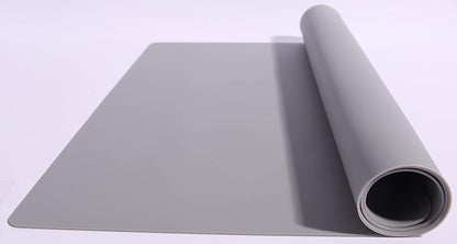 23.62" by 15.75" Extra Large Mulitpurpose Silicone Placemat,Countertop Protector, Kitchen Counter Mat, Table Mat, Heat Resistant, Washable, Non Slip (Gray)…