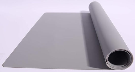 Extra Large Mulitpurpose Silicone Placemat,Countertop Protector, Kitchen Counter Mat, Table Mat, Heat Resistant, Washable, Non Slip ...… (Gray -1PCS, 27.6x19.6 inch)