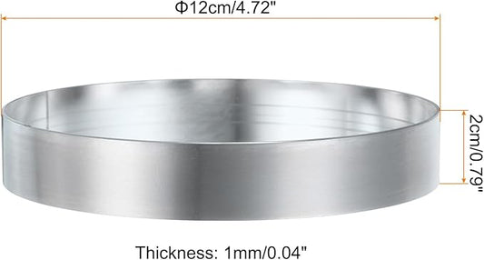 HARFINGTON Round Cake Ring 4.72 x 1 Inch Seamless Stainless Steel Pastry Mousse Dessert Ring Mirror Coating for Baking Cooking English Muffins Crumpet Making Tool