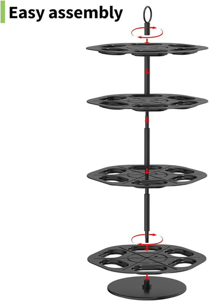 Flavor Pods Storage Holder, Turntable 360° 4-tier Flavored Water Drops Organiser, Compatible with Ninja Thirsti Drink System, Space-Saving Design, Easy to Access,Holds 24 Flavor Pods
