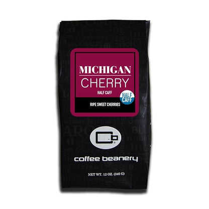 Half Caff Michigan Cherry Flavored Coffee | 12oz Ground | 100% Specialty Arabica